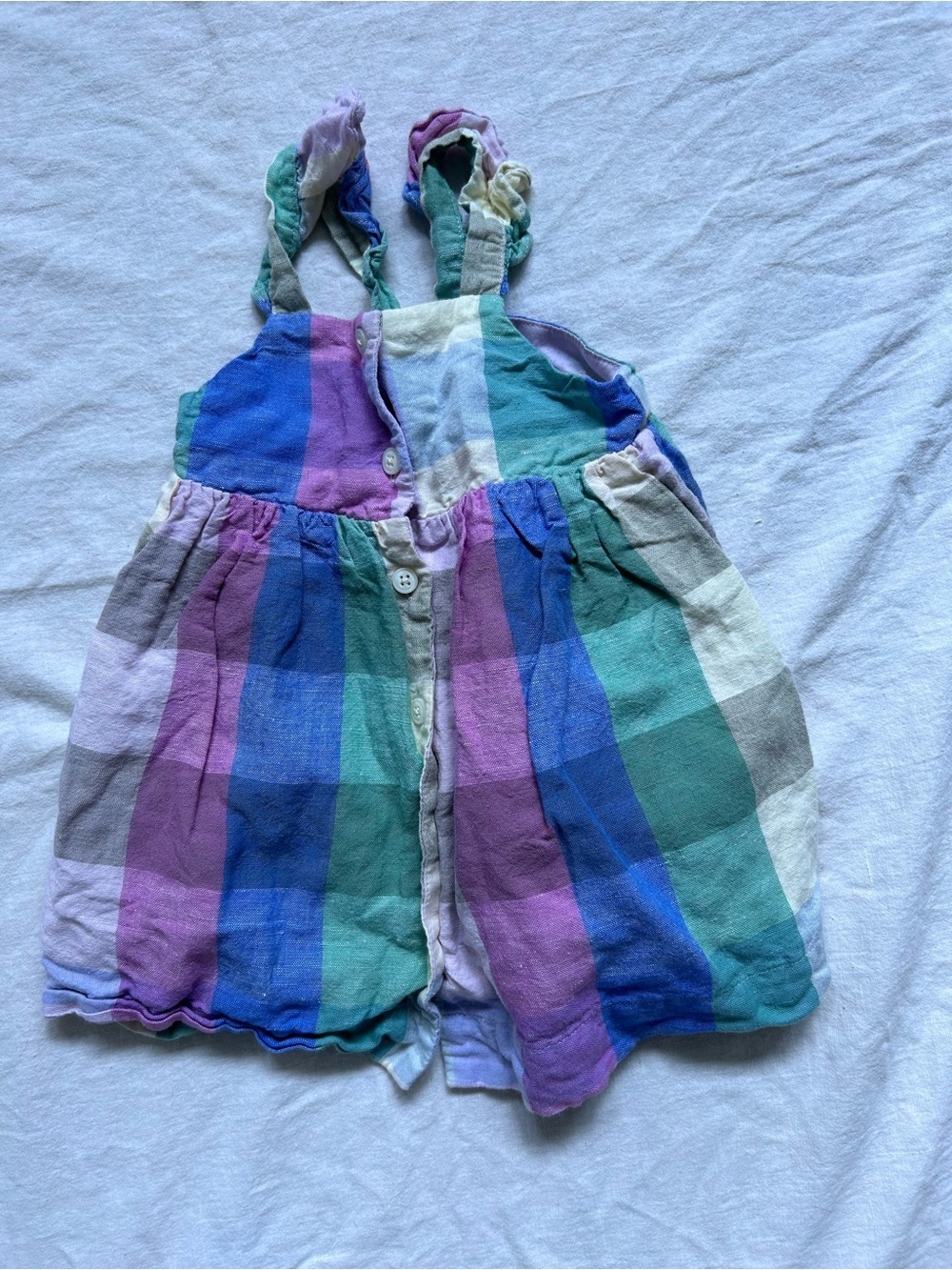 GAP Multicolor Plaid Cotton Sundress - Blue, Purple, Teal, Cream